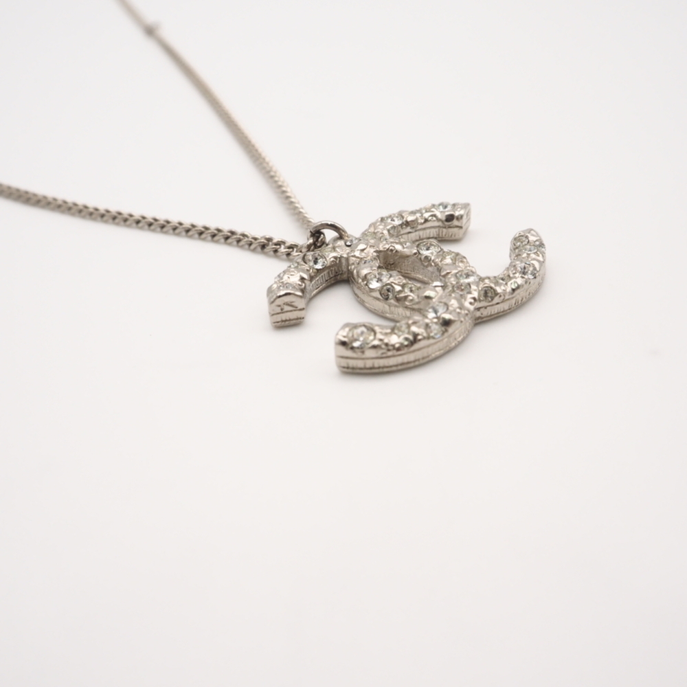 CHANEL Authentic Silver Logo Necklace - Picture 3 of 13